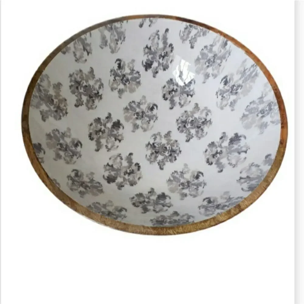 WOOD AND ACRYLIC DECORATIVE BOWL